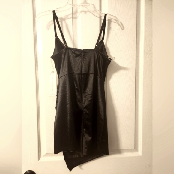 Almost Famous Dresses & Skirts - Black Satin Slip Dress